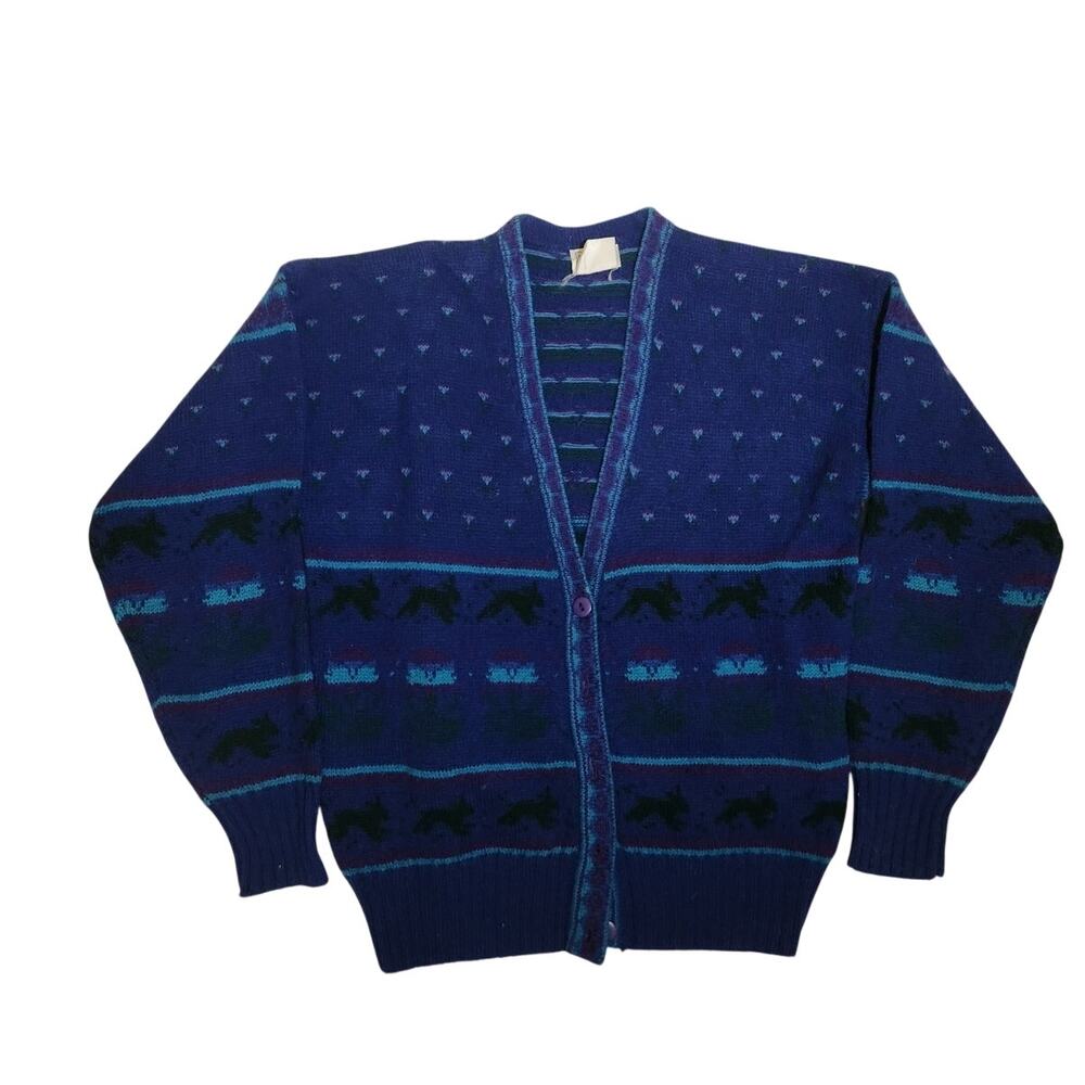 100% Laine Wool Vintage 80's Grampa Core Cornell Trading Sweater Size Small